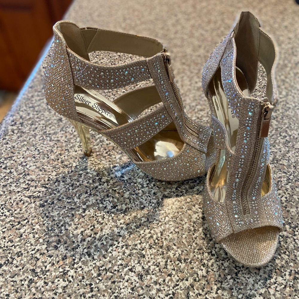 Silver Slipper GOLD heels